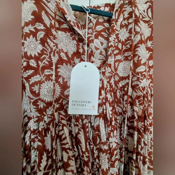 Daughters of India Kyra Midi Dress in Wine – Size XL – Make an Offer - Picture 4 of 4